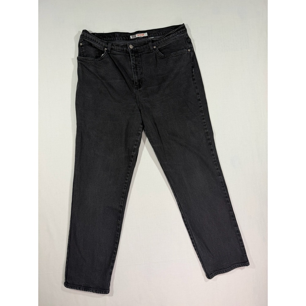 Vintage Faded Glory Stretch Mens Jeans 38x40 Black Y2K Straight Leg Denim